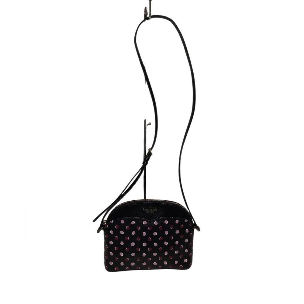 Kate Spade Black and Pink Polka Dot Crossbody Bag